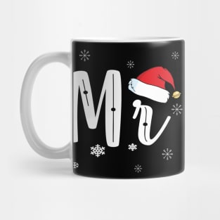 Mens Funny Christmas Couple Matching Mr and Mrs Santa Hat Mug